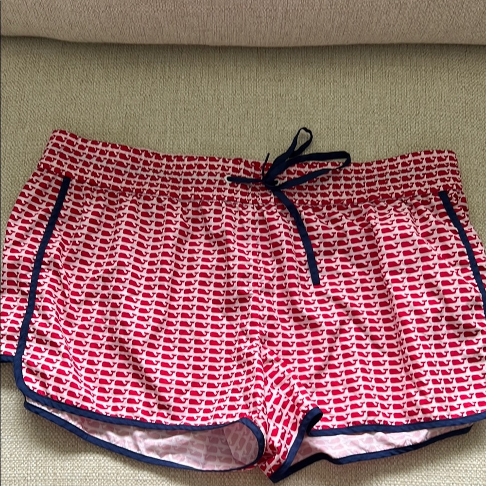 Vineyard Vines Red and White Athletic Shorts